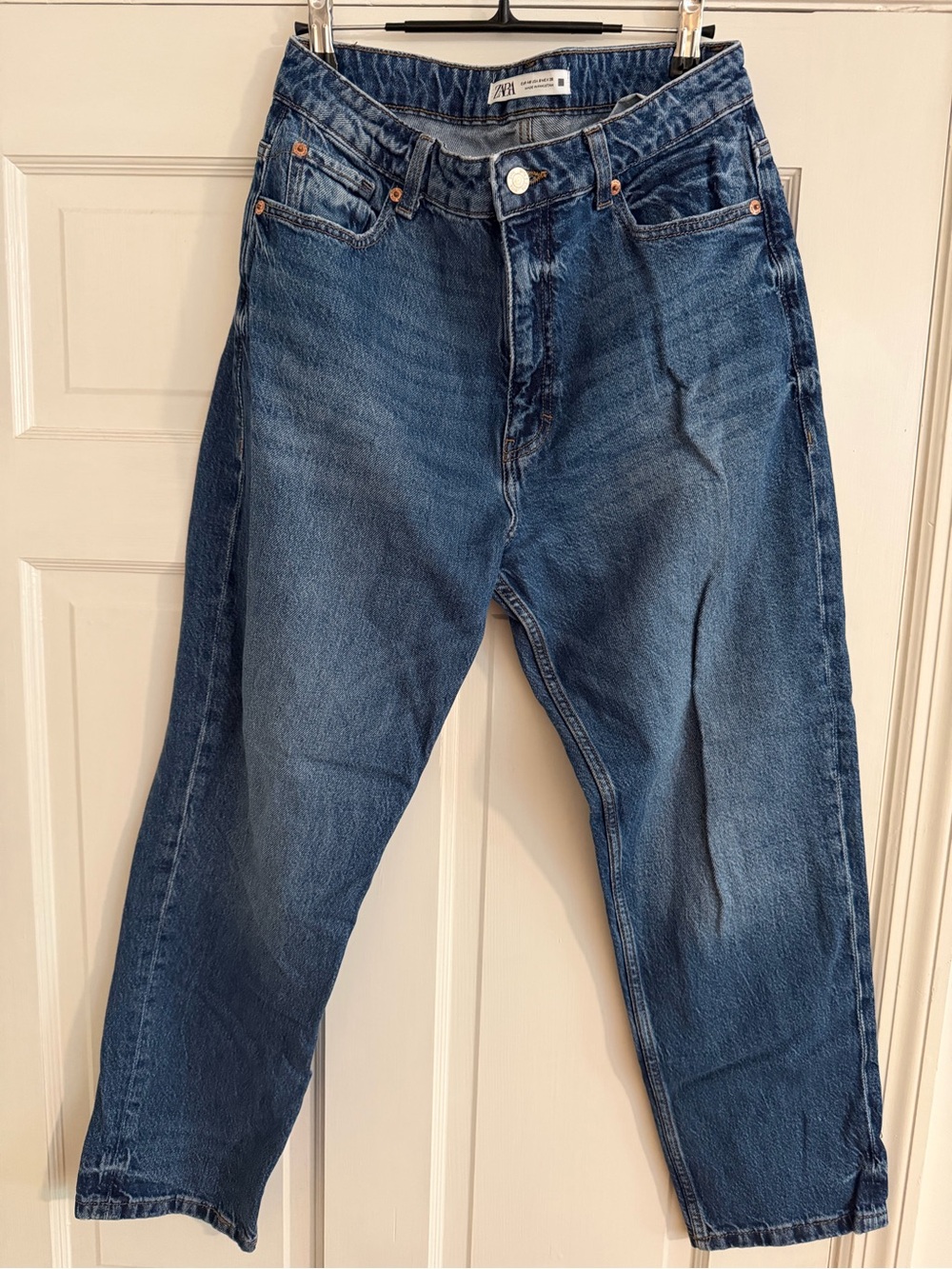 Zara Women's High-Waisted Mom Fit Jeans - Blue - Picture 3 of 3